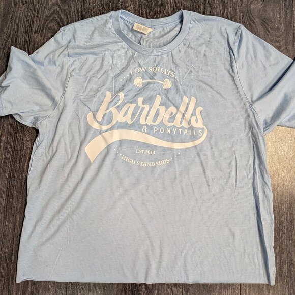 Barbells And Ponytails Short Sleeve Crop "Logo" T-Shirt XL - Picture 1 of 1